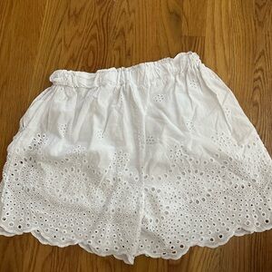 Valentina White High Waist Eyelet Lace Shorts